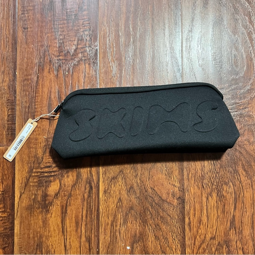 NWT - Skims Black Neoprene pouch - makeup bag clutch
